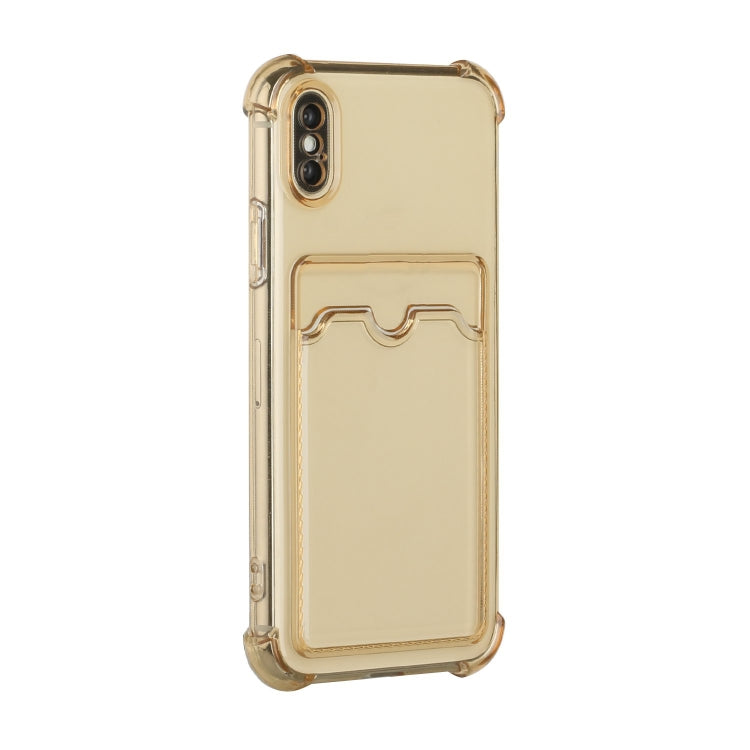 For iPhone X / XS TPU Dropproof Protective Back Case with Card Slot