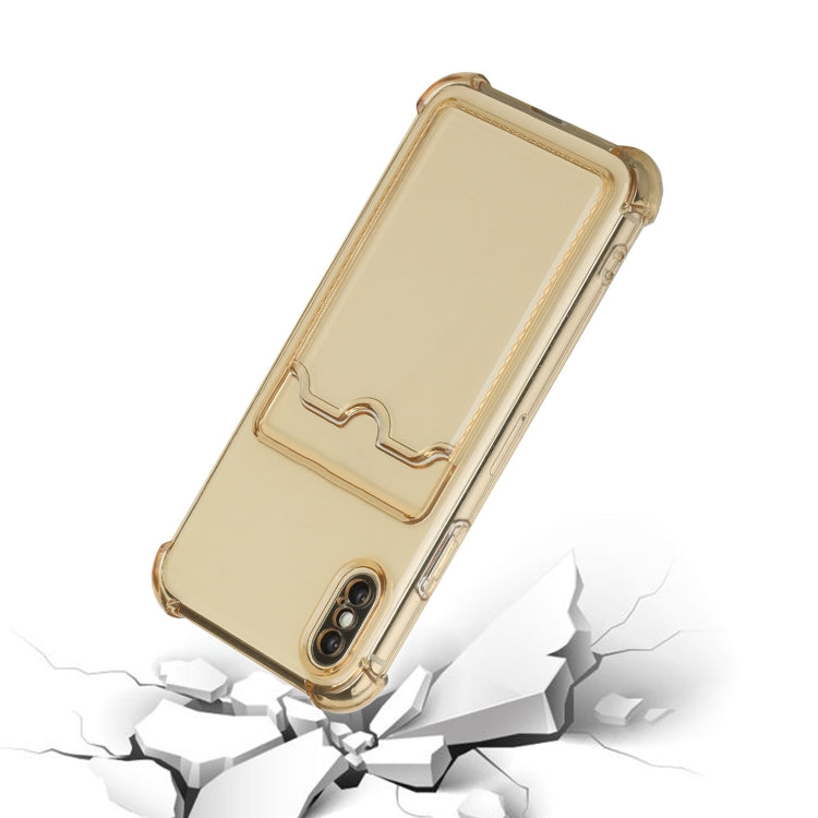 For iPhone X / XS TPU Dropproof Protective Back Case with Card Slot