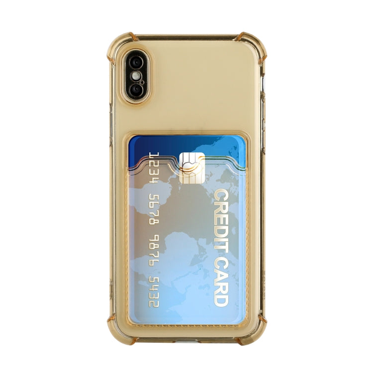 For iPhone X / XS TPU Dropproof Protective Back Case with Card Slot
