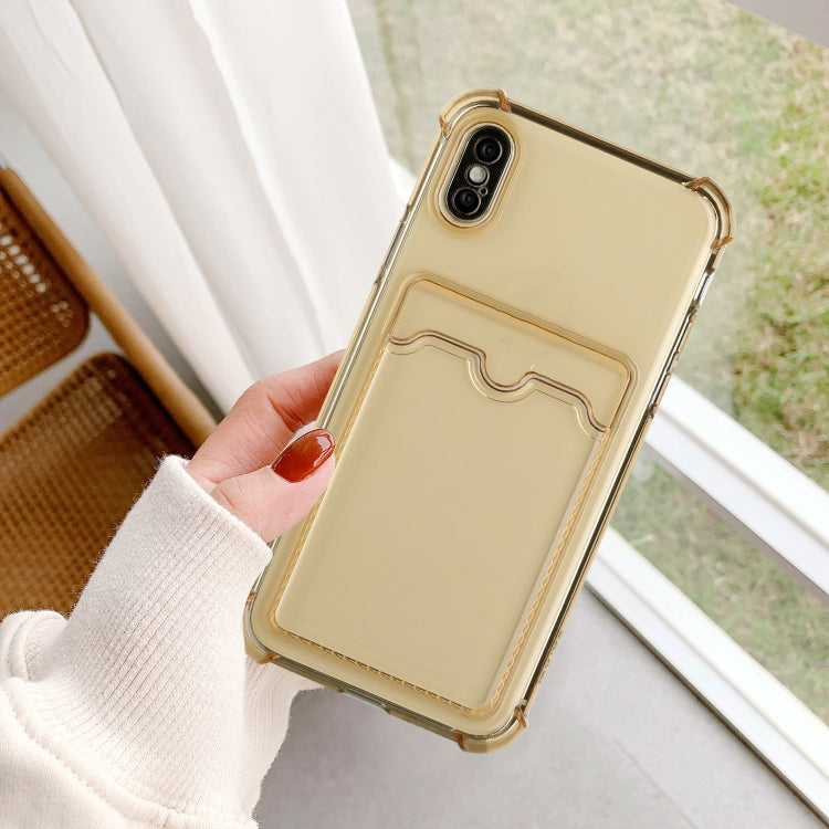 For iPhone X / XS TPU Dropproof Protective Back Case with Card Slot
