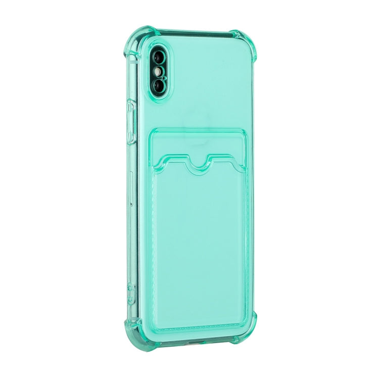 For iPhone X / XS TPU Dropproof Protective Back Case with Card Slot