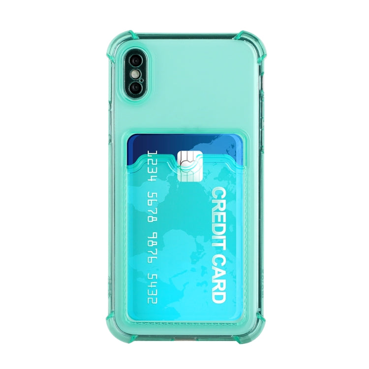 For iPhone X / XS TPU Dropproof Protective Back Case with Card Slot
