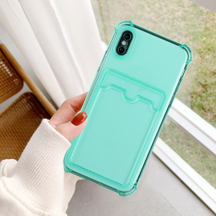 For iPhone X / XS TPU Dropproof Protective Back Case with Card Slot