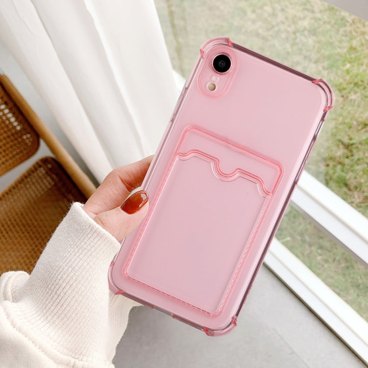 For iPhone XR TPU Dropproof Protective Back Case with Card Slot