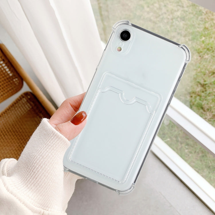 For iPhone XR TPU Dropproof Protective Back Case with Card Slot