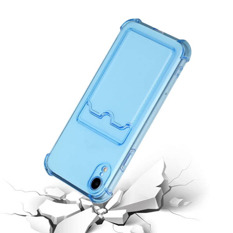 For iPhone XR TPU Dropproof Protective Back Case with Card Slot