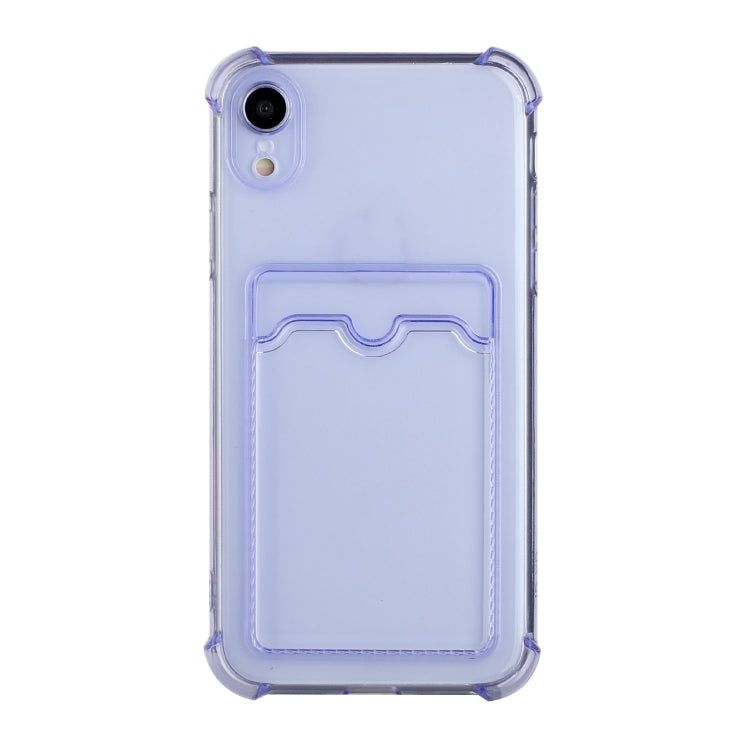 For iPhone XR TPU Dropproof Protective Back Case with Card Slot