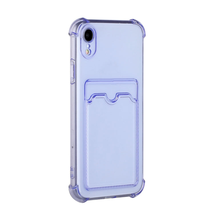 For iPhone XR TPU Dropproof Protective Back Case with Card Slot