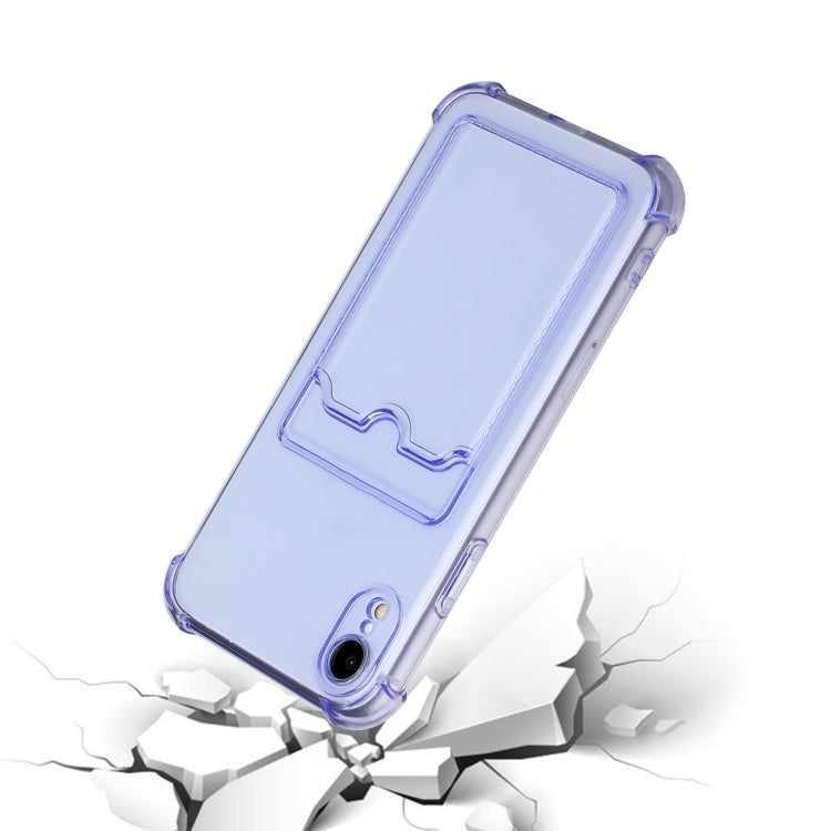 For iPhone XR TPU Dropproof Protective Back Case with Card Slot