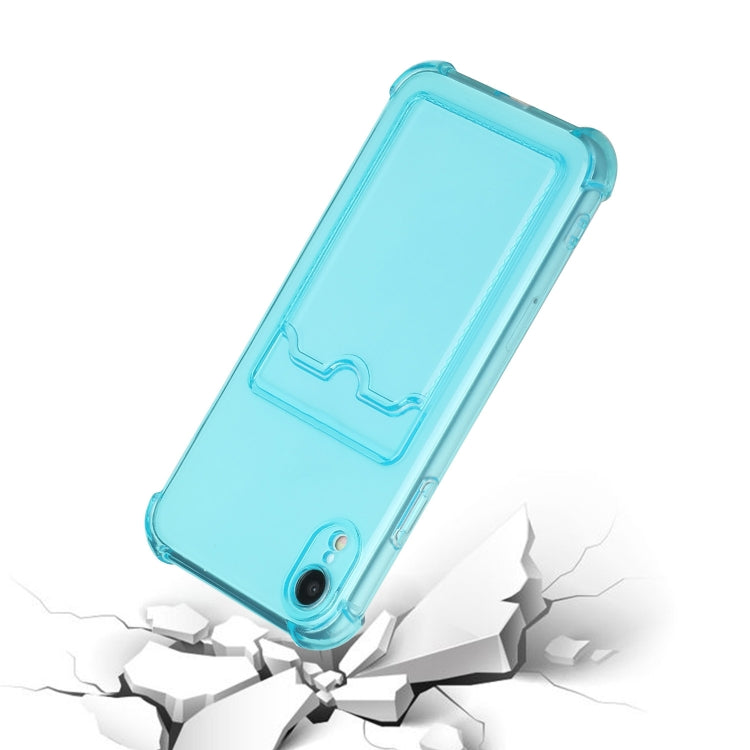 For iPhone XR TPU Dropproof Protective Back Case with Card Slot