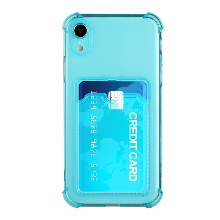 For iPhone XR TPU Dropproof Protective Back Case with Card Slot