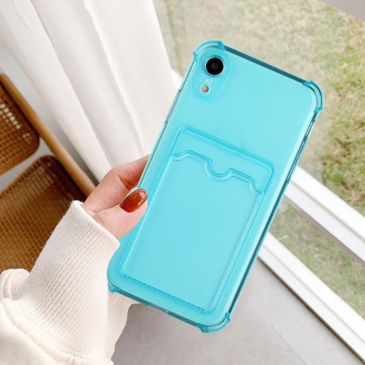 For iPhone XR TPU Dropproof Protective Back Case with Card Slot