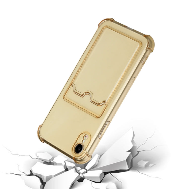 For iPhone XR TPU Dropproof Protective Back Case with Card Slot