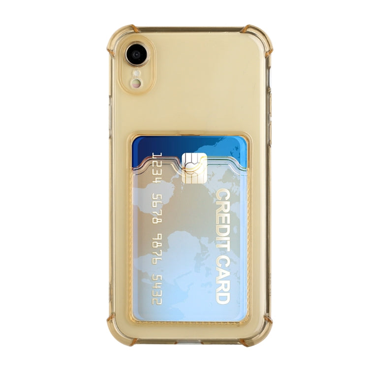 For iPhone XR TPU Dropproof Protective Back Case with Card Slot