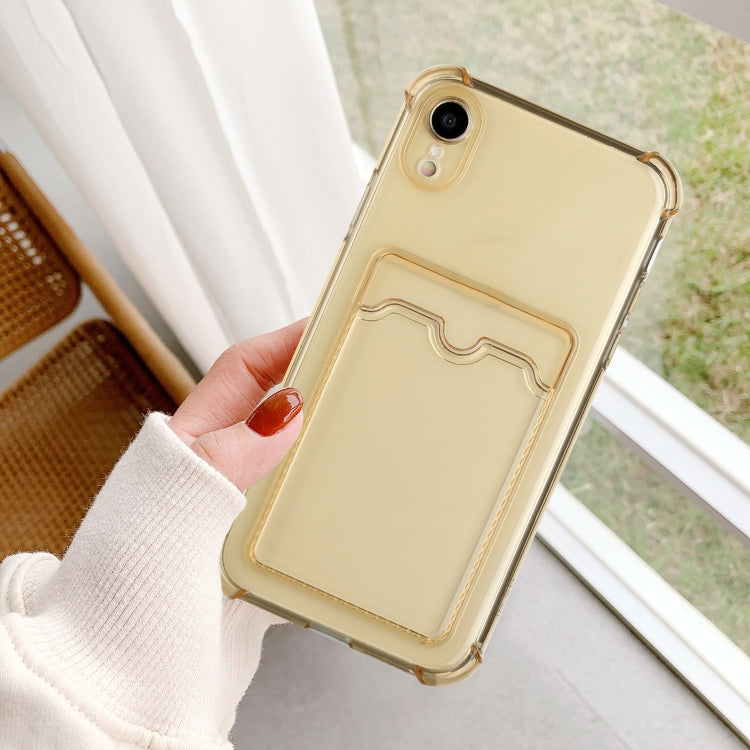 For iPhone XR TPU Dropproof Protective Back Case with Card Slot