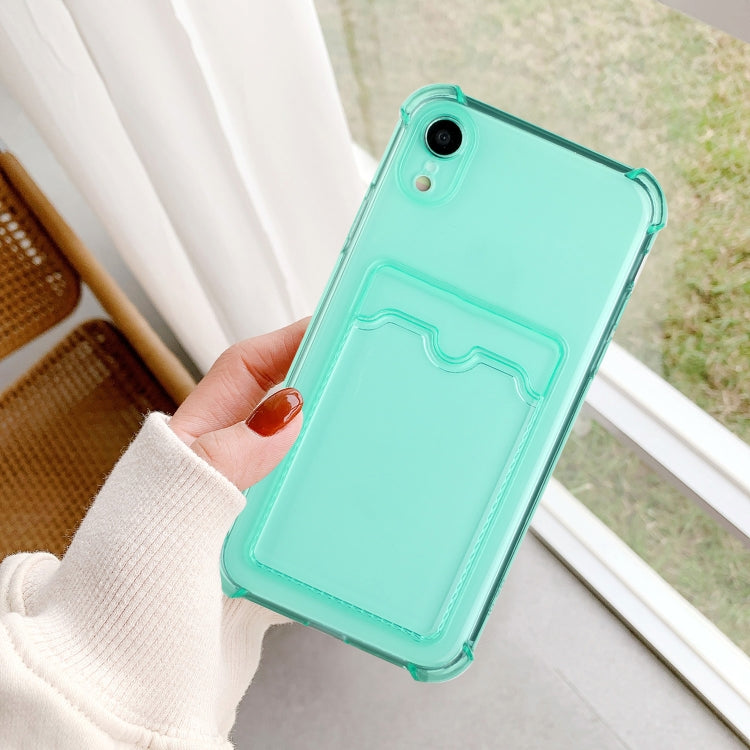For iPhone XR TPU Dropproof Protective Back Case with Card Slot
