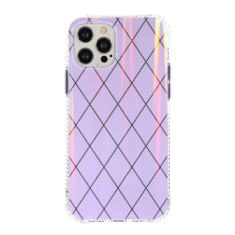 For iPhone 11 Laser Aurora Rhombic Grid TPU Protective Case