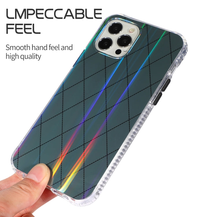For iPhone 11 Pro Laser Aurora Rhombic Grid TPU Protective Case