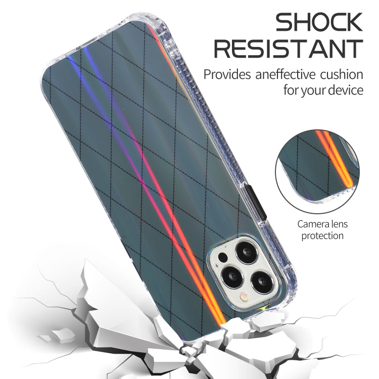 For iPhone 12 mini Laser Aurora Rhombic Grid TPU Protective Case