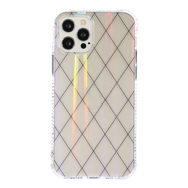 For iPhone 12 Pro Max Laser Aurora Rhombic Grid TPU Protective Case