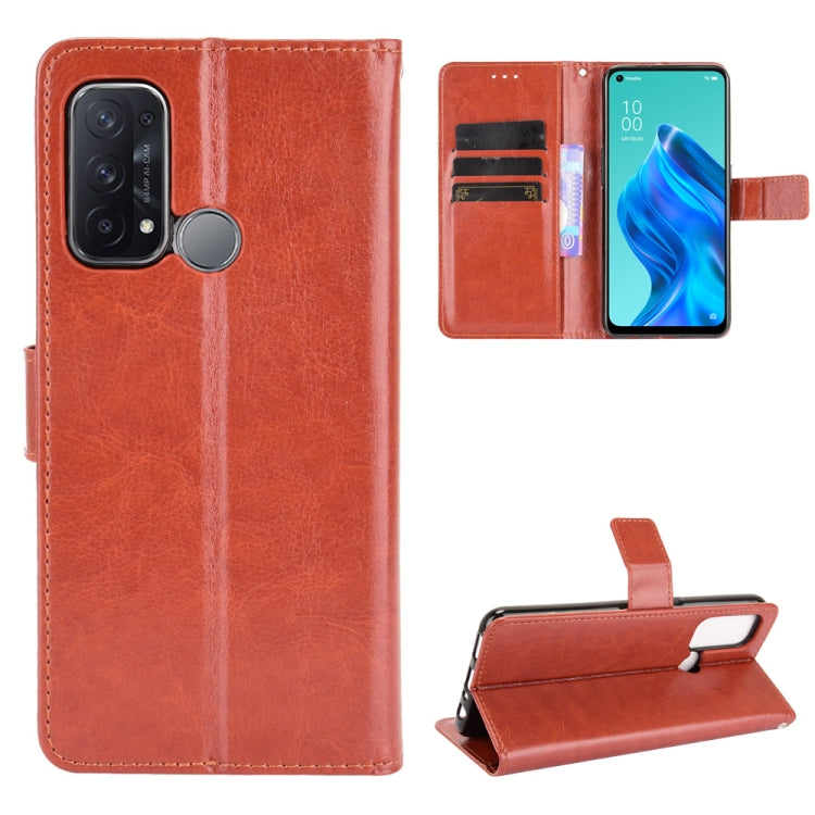 For OPPO Reno5 A Crazy Horse Texture Horizontal Flip Leather Case with Holder & Card Slots & Lanyard