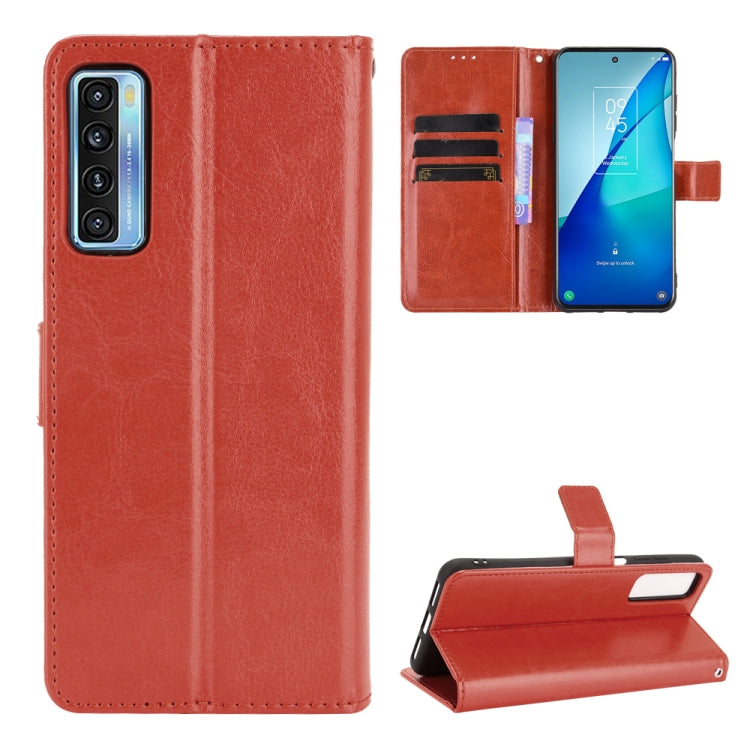 For TCL 20 5G / TCL 20S Crazy Horse Texture Horizontal Flip Leather Case with Holder & Card Slots & Lanyard