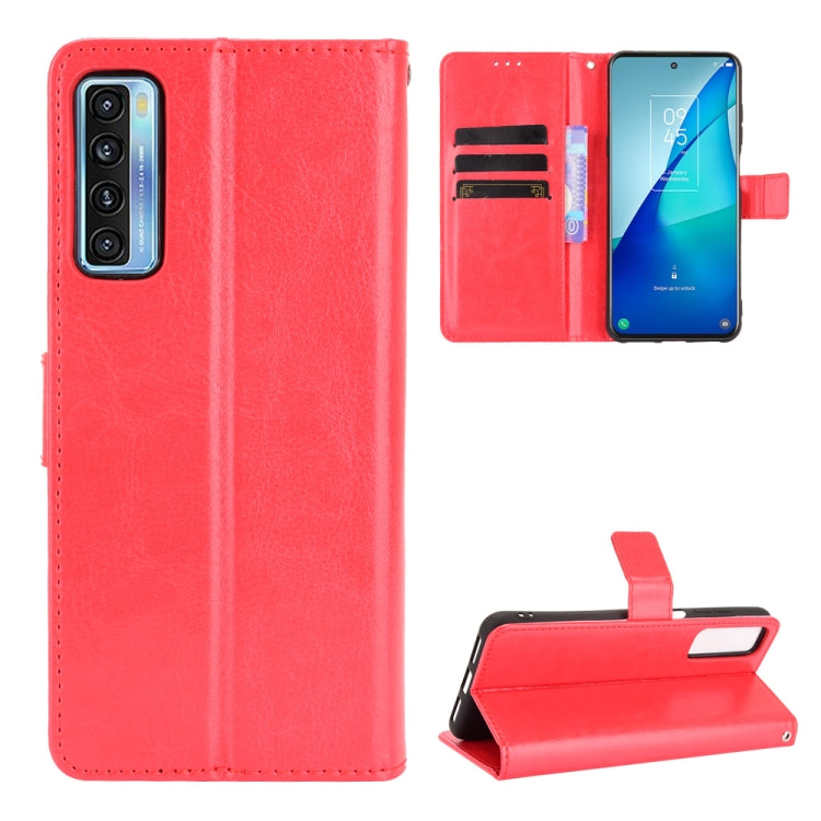 For TCL 20 5G / TCL 20S Crazy Horse Texture Horizontal Flip Leather Case with Holder & Card Slots & Lanyard