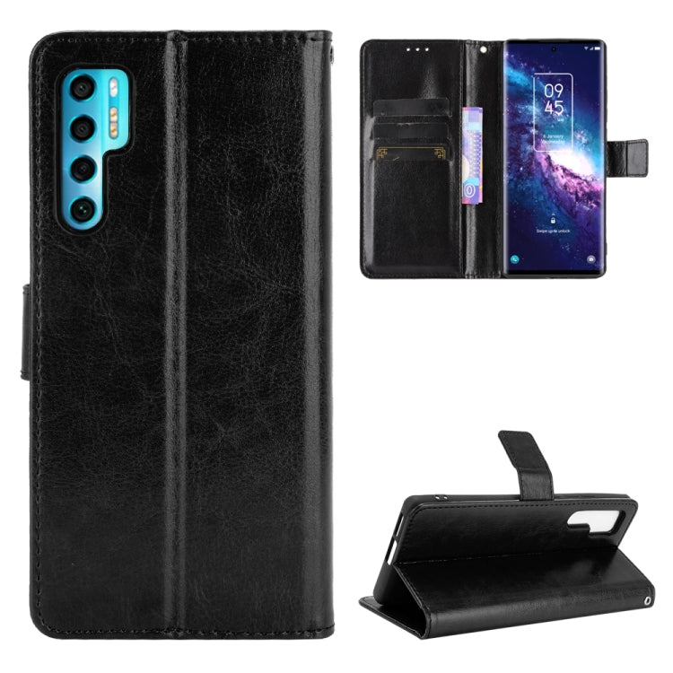 For TCL 20 Pro 5G Crazy Horse Texture Horizontal Flip Leather Case with Holder & Card Slots & Lanyard