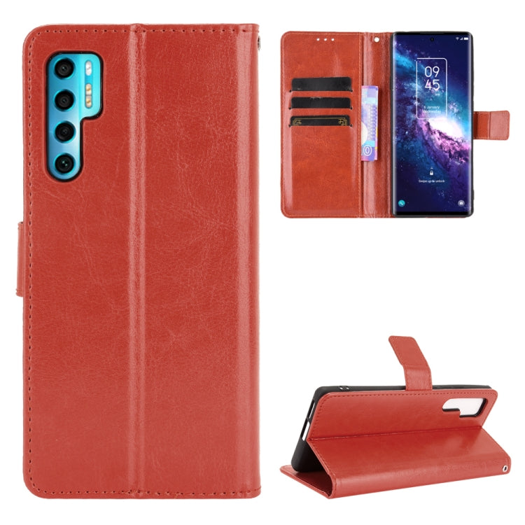 For TCL 20 Pro 5G Crazy Horse Texture Horizontal Flip Leather Case with Holder & Card Slots & Lanyard