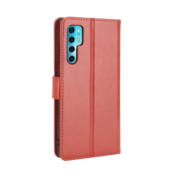 For TCL 20 Pro 5G Crazy Horse Texture Horizontal Flip Leather Case with Holder & Card Slots & Lanyard