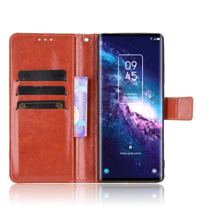 For TCL 20 Pro 5G Crazy Horse Texture Horizontal Flip Leather Case with Holder & Card Slots & Lanyard