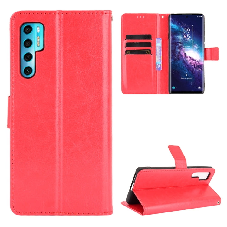For TCL 20 Pro 5G Crazy Horse Texture Horizontal Flip Leather Case with Holder & Card Slots & Lanyard