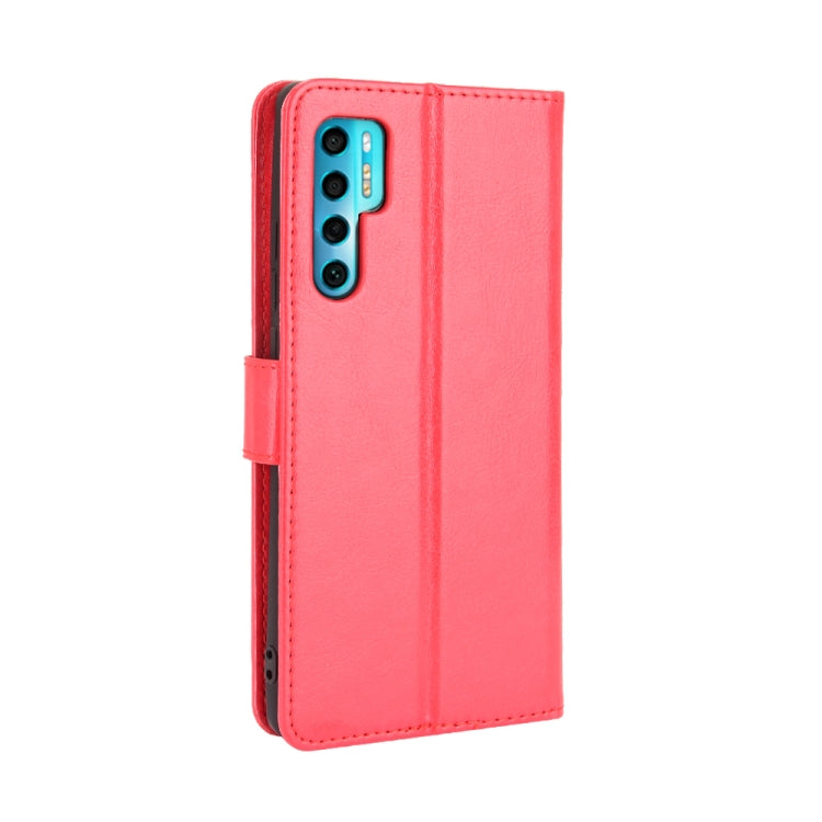 For TCL 20 Pro 5G Crazy Horse Texture Horizontal Flip Leather Case with Holder & Card Slots & Lanyard