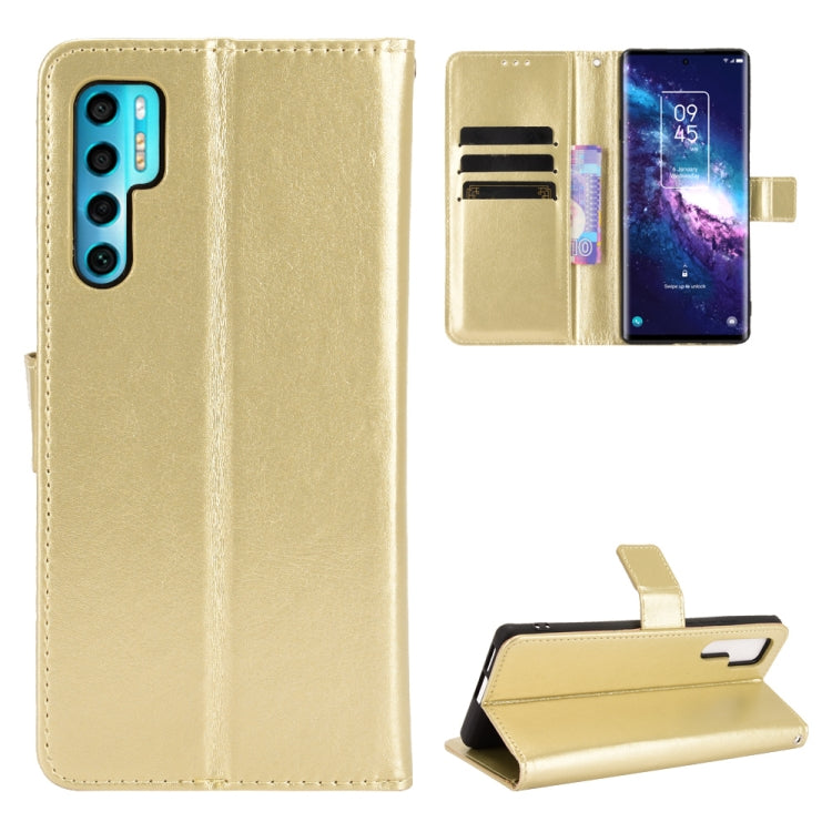 For TCL 20 Pro 5G Crazy Horse Texture Horizontal Flip Leather Case with Holder & Card Slots & Lanyard