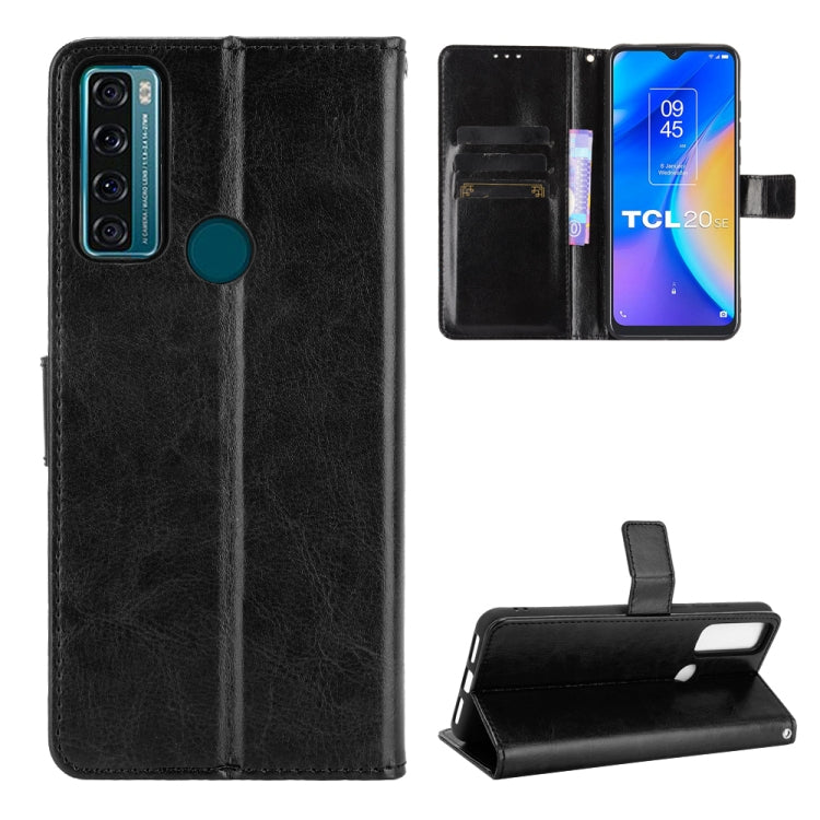 For TCL 20 SE Crazy Horse Texture Horizontal Flip Leather Case with Holder & Card Slots & Lanyard