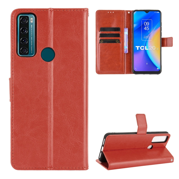 For TCL 20 SE Crazy Horse Texture Horizontal Flip Leather Case with Holder & Card Slots & Lanyard
