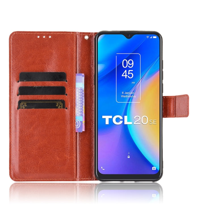 For TCL 20 SE Crazy Horse Texture Horizontal Flip Leather Case with Holder & Card Slots & Lanyard