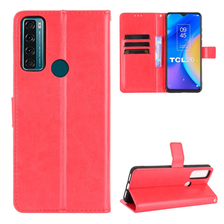 For TCL 20 SE Crazy Horse Texture Horizontal Flip Leather Case with Holder & Card Slots & Lanyard