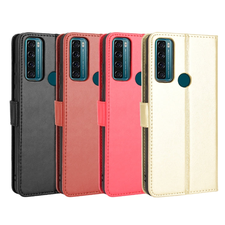 For TCL 20 SE Crazy Horse Texture Horizontal Flip Leather Case with Holder & Card Slots & Lanyard