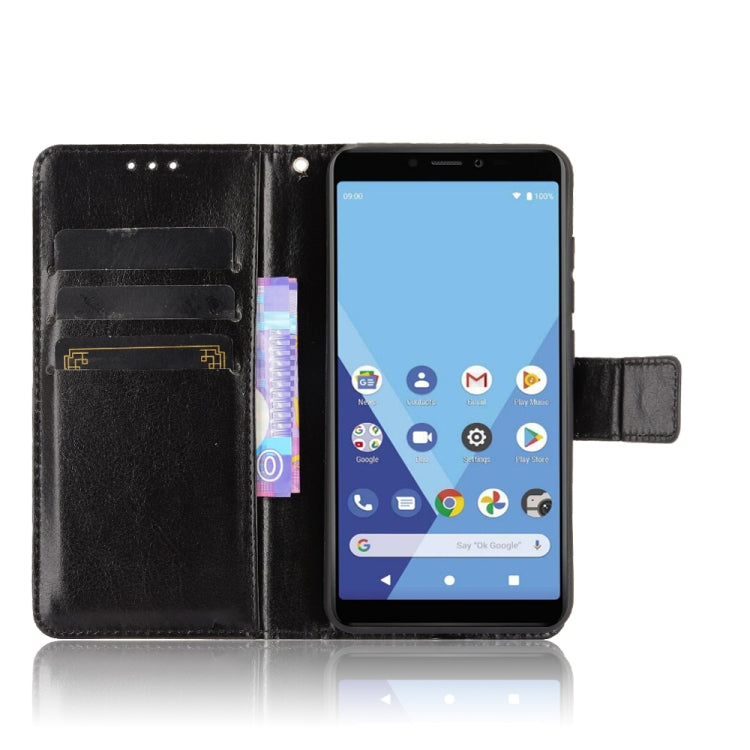For Wiko Y51 / Sunny 5 Lite Crazy Horse Texture Horizontal Flip Leather Case with Holder & Card Slots & Lanyard
