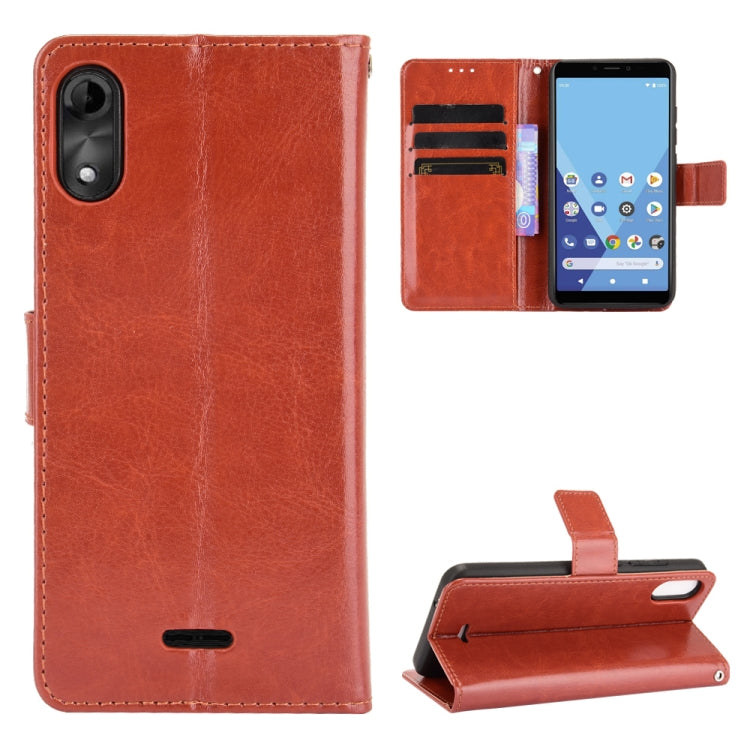 For Wiko Y51 / Sunny 5 Lite Crazy Horse Texture Horizontal Flip Leather Case with Holder & Card Slots & Lanyard