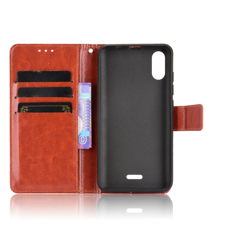 For Wiko Y51 / Sunny 5 Lite Crazy Horse Texture Horizontal Flip Leather Case with Holder & Card Slots & Lanyard