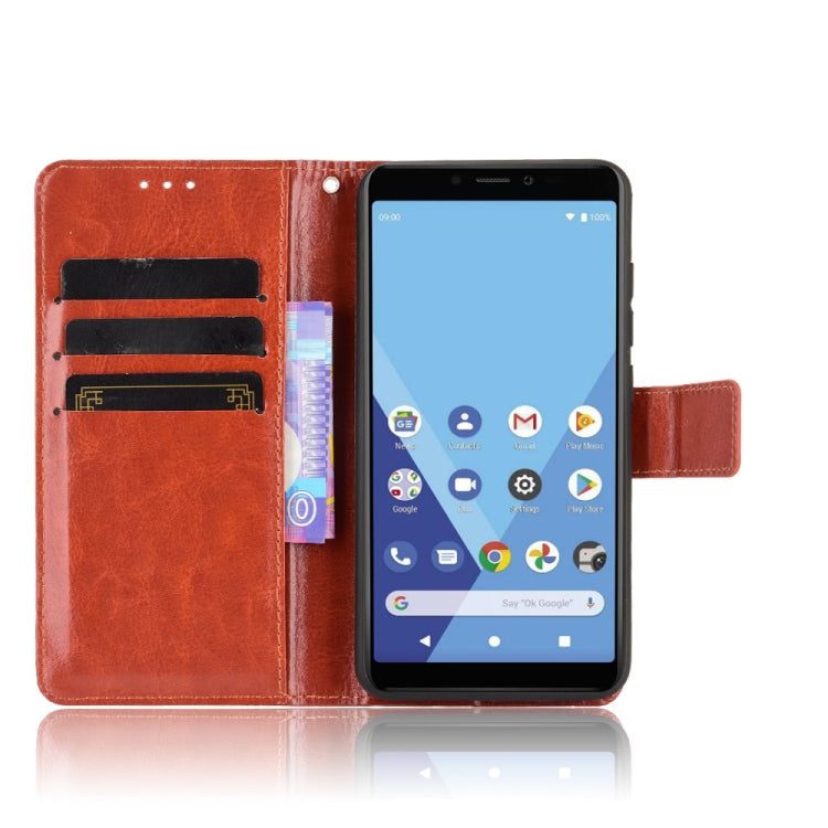 For Wiko Y51 / Sunny 5 Lite Crazy Horse Texture Horizontal Flip Leather Case with Holder & Card Slots & Lanyard
