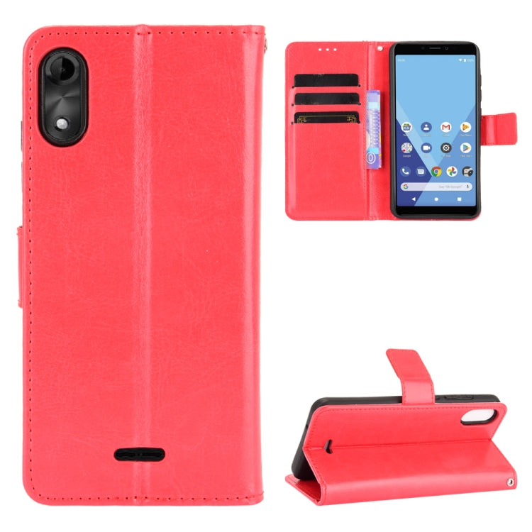 For Wiko Y51 / Sunny 5 Lite Crazy Horse Texture Horizontal Flip Leather Case with Holder & Card Slots & Lanyard