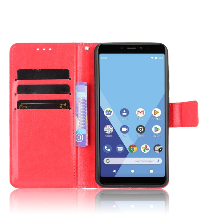 For Wiko Y51 / Sunny 5 Lite Crazy Horse Texture Horizontal Flip Leather Case with Holder & Card Slots & Lanyard