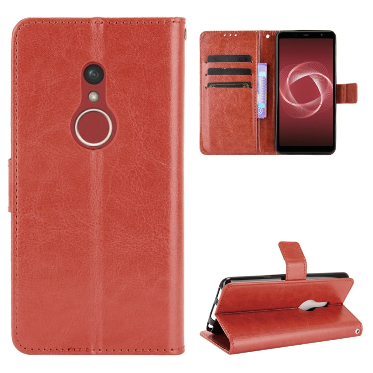 For Fujitsu Arrows Be4 Plus / F-41B Crazy Horse Texture Horizontal Flip Leather Case with Holder & Card Slots & Lanyard