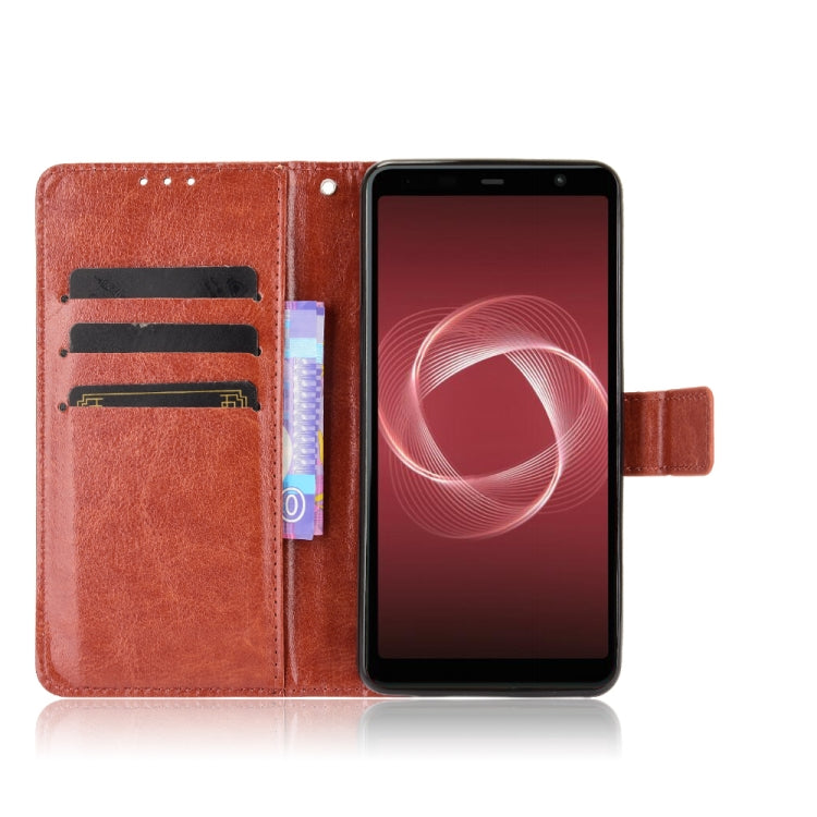 For Fujitsu Arrows Be4 Plus / F-41B Crazy Horse Texture Horizontal Flip Leather Case with Holder & Card Slots & Lanyard