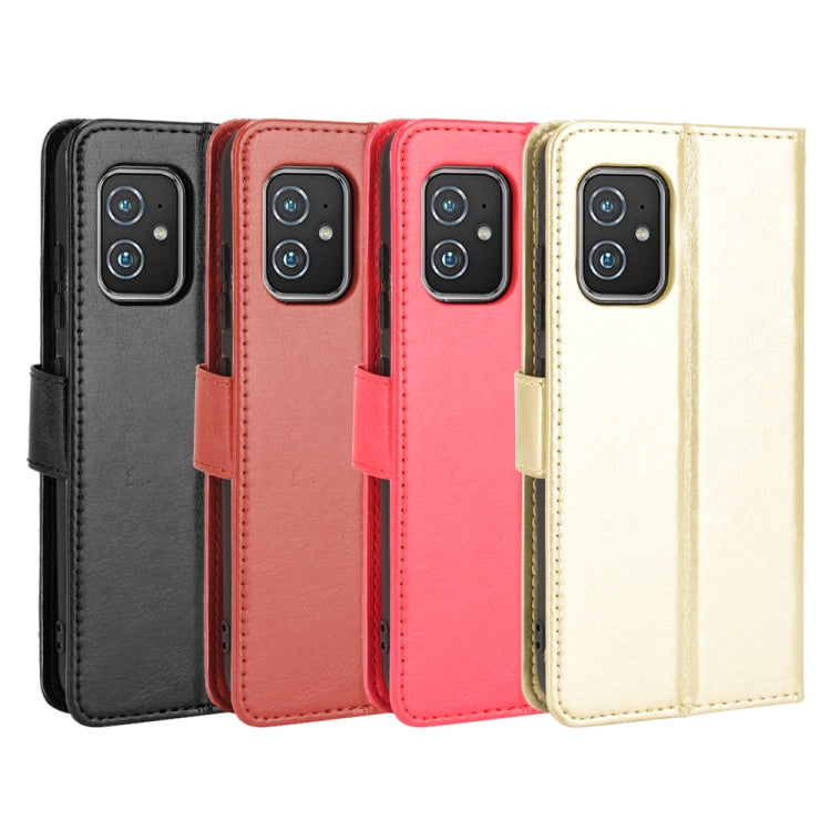 For Asus Zenfone 8 ZS590KS Crazy Horse Texture Horizontal Flip Leather Case with Holder & Card Slots & Lanyard
