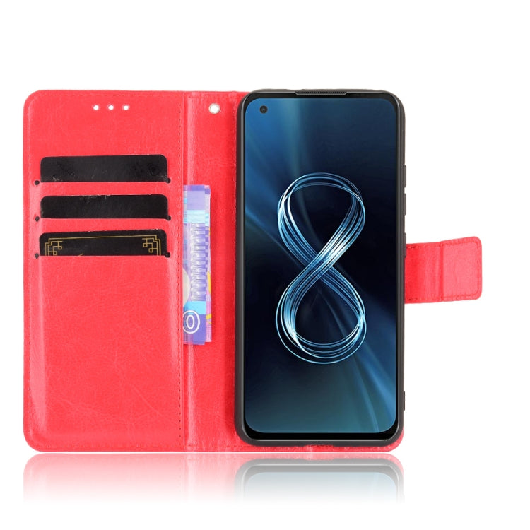 For Asus Zenfone 8 ZS590KS Crazy Horse Texture Horizontal Flip Leather Case with Holder & Card Slots & Lanyard