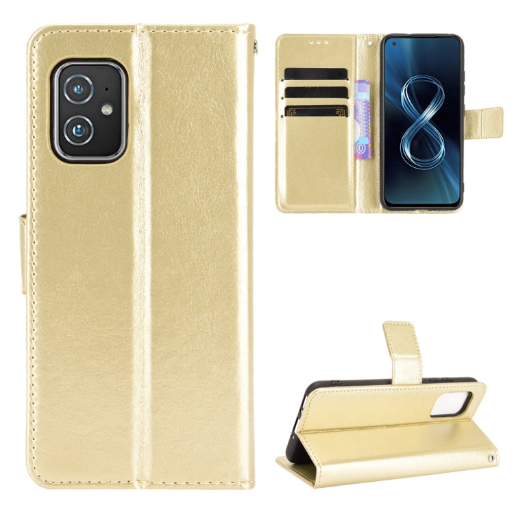 For Asus Zenfone 8 ZS590KS Crazy Horse Texture Horizontal Flip Leather Case with Holder & Card Slots & Lanyard
